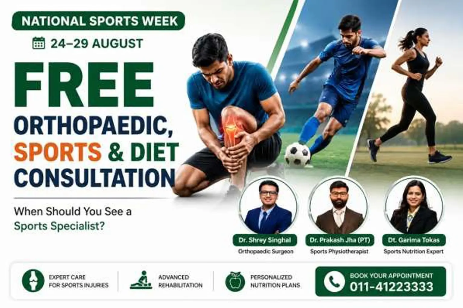 Free Orthopedic, Sports & Diet Consultation: When Should You See a Sports Specialist?