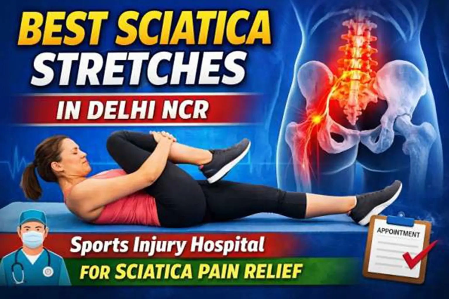 Best Stretches for Sciatica Pain Relief in Delhi NCR – Expert Guide by Sports Injury Specialists