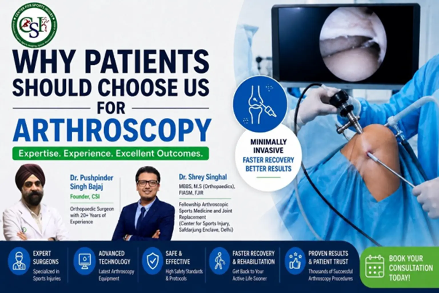 Why Patients Should Choose Us for Arthroscopy | Center for Sports Injury