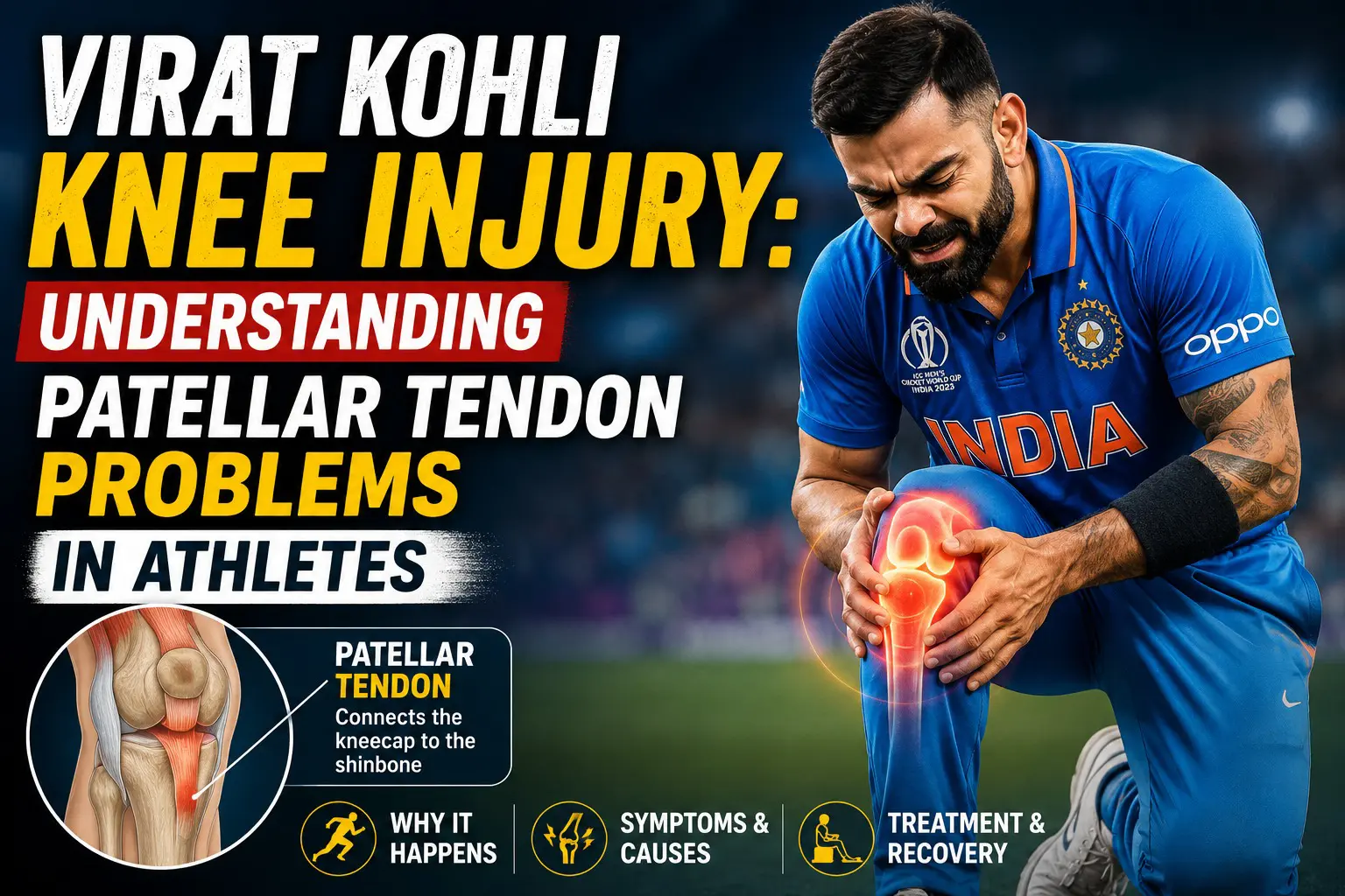 Virat Kohli Knee Injury: Understanding Patellar Tendon Problems in Athletes | Center for Sports Injury